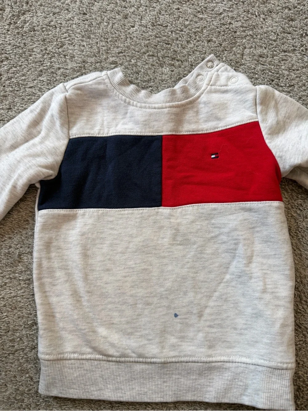 Tommy Hilfiger Kids Colorblock Crew Sweatshirt - Red & Navy